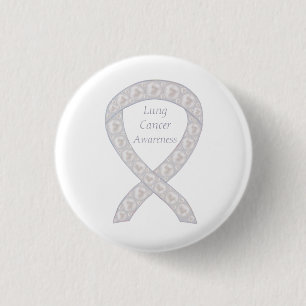 Lung Cancer Awareness Ribbon Custom Pin Buttonnen Ronde Button 3,2 Cm