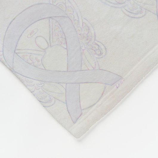 Lung Cancer Awareness Ribbon Fleece Blankets Deken (Hoek)