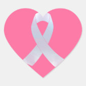 Lung Cancer Awareness Ribbon Hart Sticker (Voorkant)