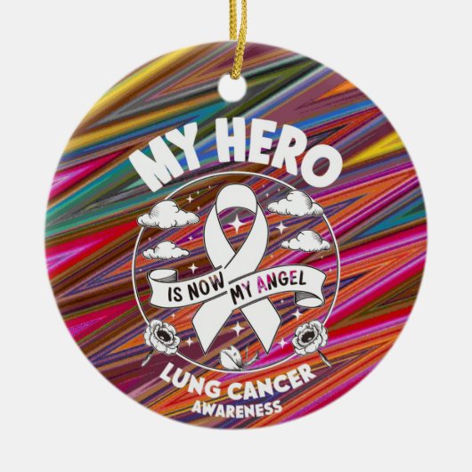 Lung Cancer Awareness Ribbon Keramisch Ornament (Voorkant)