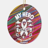 Lung Cancer Awareness Ribbon Keramisch Ornament (Links)