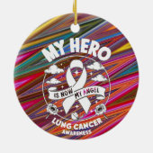 Lung Cancer Awareness Ribbon Keramisch Ornament (Achterkant)