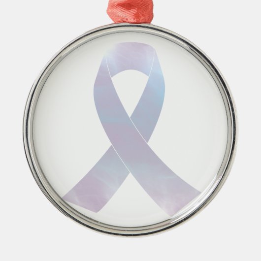 Lung Cancer Awareness Ribbon Metalen Ornament (Voorkant)