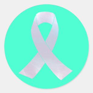 Lung Cancer Awareness Ribbon Ronde Sticker