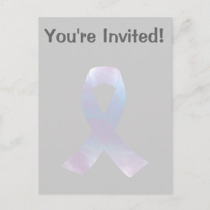 Lung Cancer Awareness Ribbon Uitnodiging Briefkaart