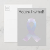 Lung Cancer Awareness Ribbon Uitnodiging Briefkaart (Voorkant / Achterkant)