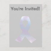 Lung Cancer Awareness Ribbon Uitnodiging Briefkaart (Voorkant)