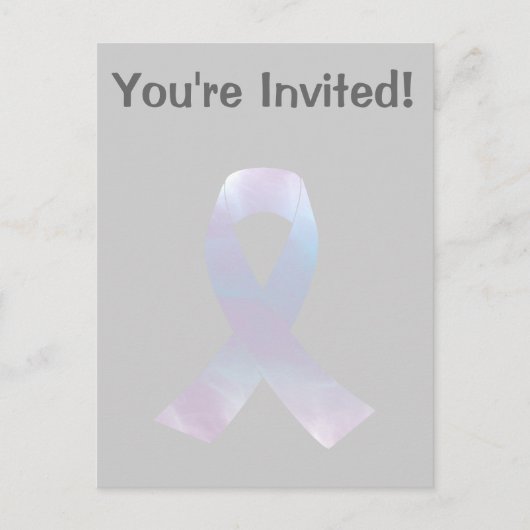 Lung Cancer Awareness Ribbon Uitnodiging Briefkaart (Voorkant)