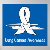 Lung Cancer Awareness Ribbon with Swans Poster (Voorkant)