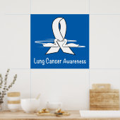 Lung Cancer Awareness Ribbon with Swans Poster (Keuken)