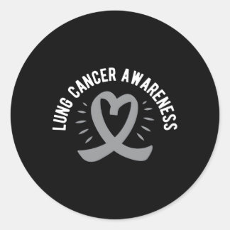 Lung Cancer Awareness Ronde Sticker