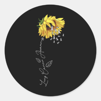 Lung Cancer Awareness Sunflower Ronde Sticker