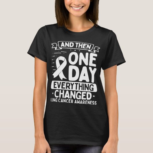 Lung Cancer Awareness Warrior Survivor T-shirt (Voorkant)