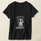 Lung Cancer Awareness Warrior Unbreekable Sterke W T-shirt (Laagn)