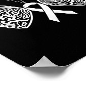 Lung Cancer Awareness White Ribbon Butterfly Wings Poster (Hoek)