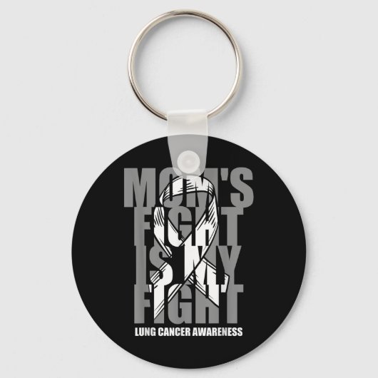 Lung Cancer Awareness White Ribbon November Moms F Sleutelhanger (Voorkant)