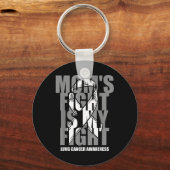 Lung Cancer Awareness White Ribbon November Moms F Sleutelhanger (Voorkant)
