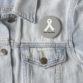 Lung Cancer Awareness White Ribbon Ronde Button 5,7 Cm (In situ)