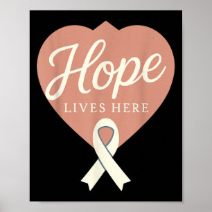 Lung Cancer Awareness White Ribbon Warrior Adem Poster