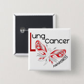 Lung Cancer BUTTERFLY 3.1 Vierkante Button 5,1 Cm (Voorkant /achterkant)