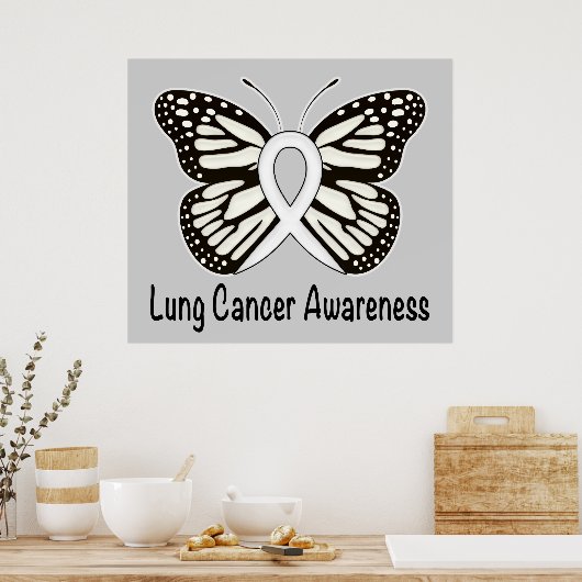 Lung Cancer Butterfly Awareness Poster (Keuken)
