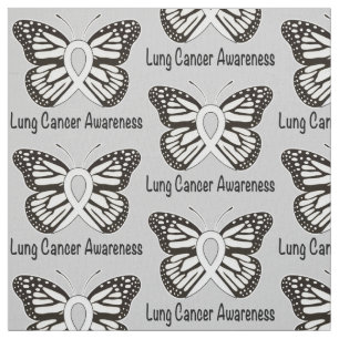 Lung Cancer Butterfly Awareness Ribbon Stof