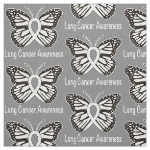 Lung Cancer Butterfly Awareness Ribbon Stof