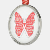 Lung Cancer Butterfly Collage of Words Metalen Ornament (Links)