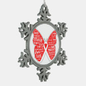 Lung Cancer Butterfly Collage of Words Tin Sneeuwvlok Ornament (Links)