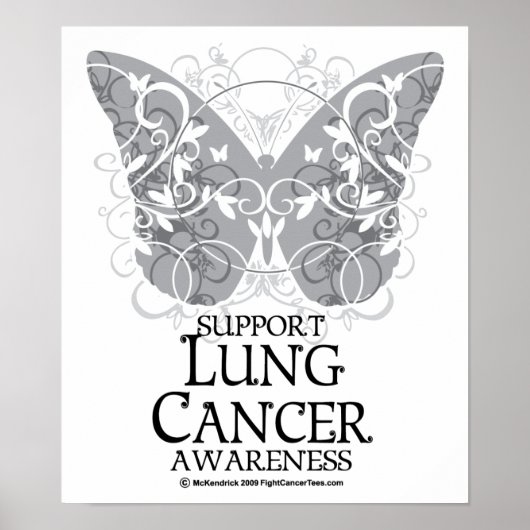 Lung Cancer Butterfly Poster (Voorkant)