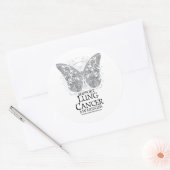 Lung Cancer Butterfly Ronde Sticker (Envelop)