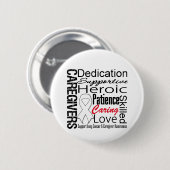 Lung Cancer Caregivers Collage Ronde Button 5,7 Cm (Voorkant /achterkant)