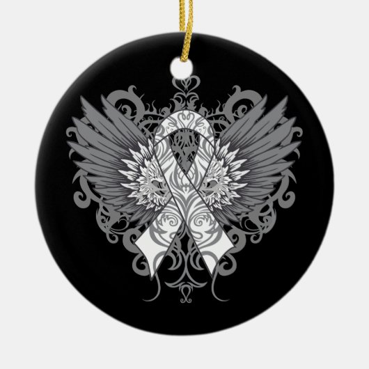 Lung Cancer Cool Wings Keramisch Ornament (Voorkant)