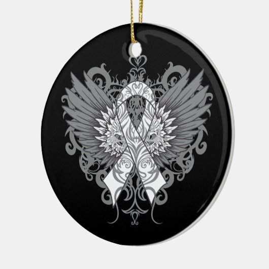 Lung Cancer Cool Wings Keramisch Ornament (Links)