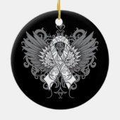 Lung Cancer Cool Wings Keramisch Ornament (Achterkant)