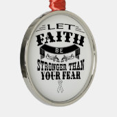 Lung Cancer Faith Stronger dan Fear Metalen Ornament (Rechts)