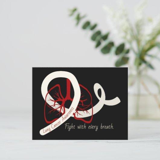 Lung Cancer Fight, longen en lint Briefkaart (Staand voorkant)