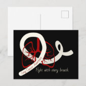 Lung Cancer Fight, longen en lint Briefkaart (Voorkant / Achterkant)