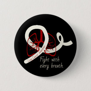 Lung Cancer Fight, longen en lint Ronde Button 5,7 Cm