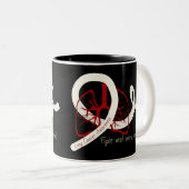 Lung Cancer Fight, longen en lint Tweekleurige Koffiemok (Voorkant rechts)