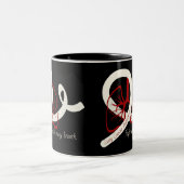 Lung Cancer Fight, longen en lint Tweekleurige Koffiemok (Center)