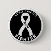 Lung Cancer Fighter Ribbon Black Button (Voorkant)