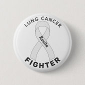 Lung Cancer Fighter Ribbon White Button (Voorkant)