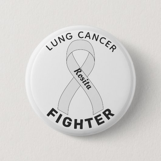 Lung Cancer Fighter Ribbon White Button (Voorkant)