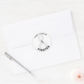 Lung Cancer Fighter Ribbon White Round Sticker (Envelop)