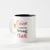 Lung Cancer heeft het verkeerde bakje gevonden Tweekleurige Koffiemok (Voorkant links)