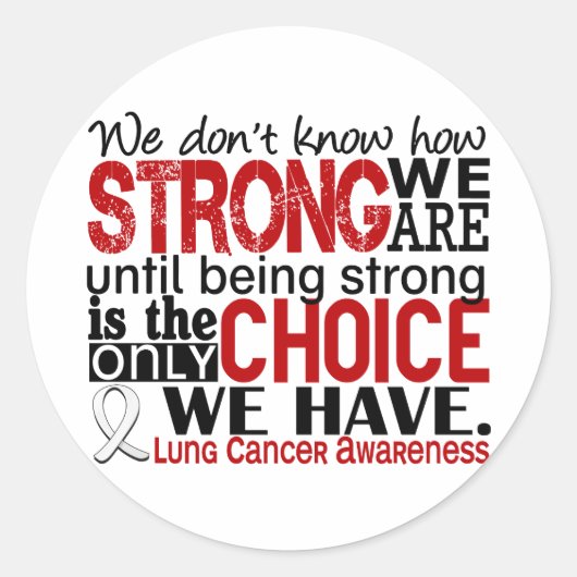 Lung Cancer hoe sterk we zijn Ronde Sticker (Voorkant)