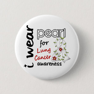 Lung Cancer I DRAAG PEARL VOOR BEWUSTMAKING 43 Ronde Button 5,7 Cm