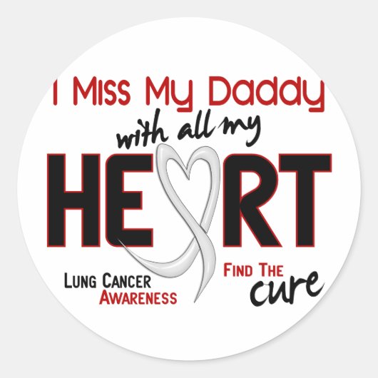 Lung Cancer I Miss Mijn papa Ronde Sticker (Voorkant)