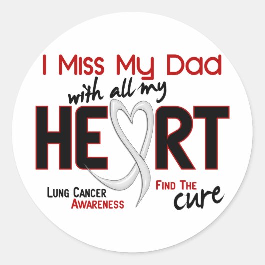 Lung Cancer I Miss My Dad Ronde Sticker (Voorkant)